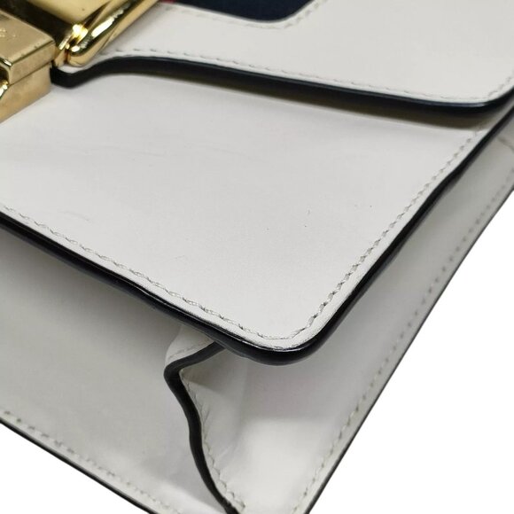 615630BD (X6) Gucci Shoulder Bag Sherry Line White Leather - Picture 5 of 9